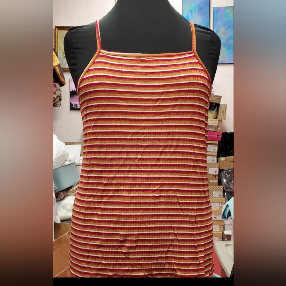 Spagetti Straps plus size striped tank top sizes 1x2x3x NWT